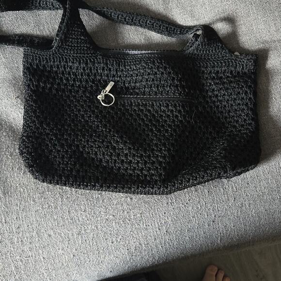The SAK Original Blavk Crochet Shoulder Bag‎ Double Handle - Picture 2 of 5